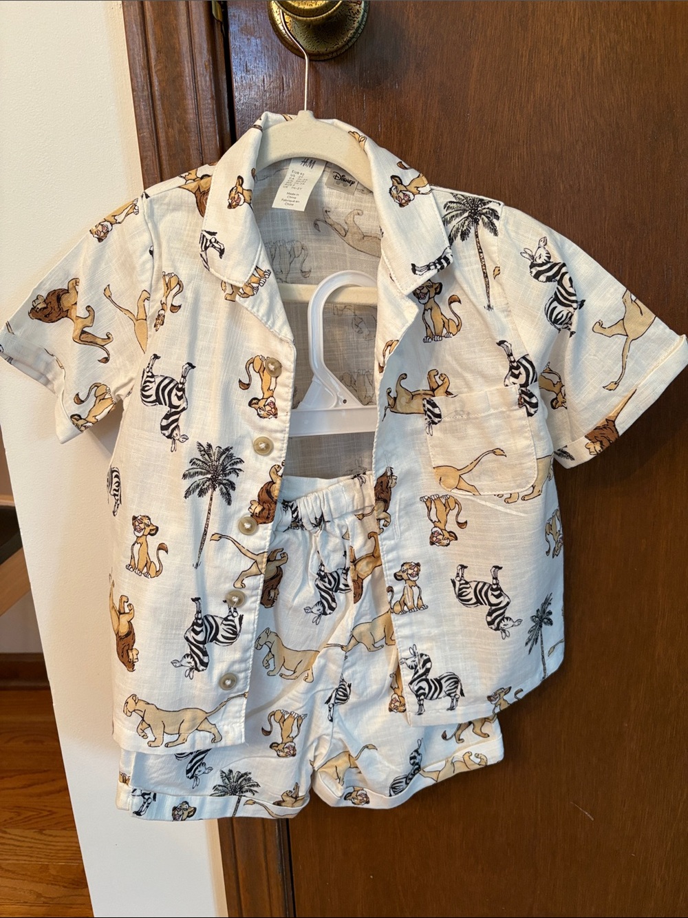 Disney lion king Kids White Safari Animal Short Set